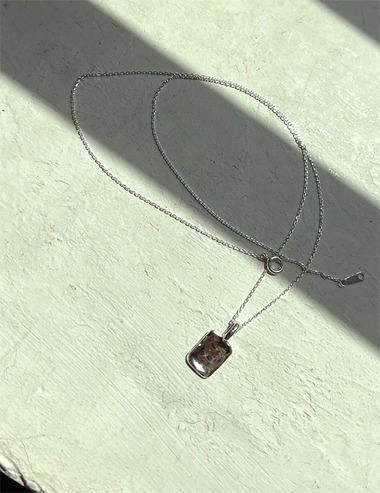 vintage square necklace/92.5실버