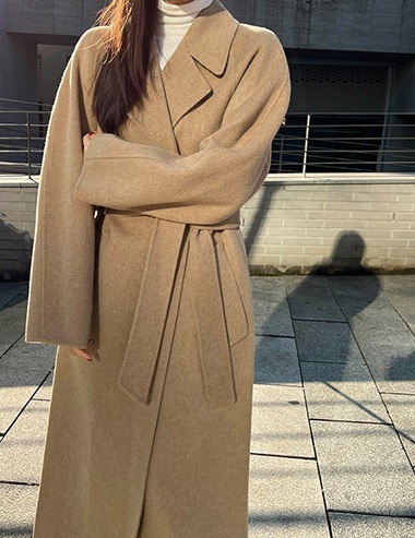 celin belted handmade coat(울90%핸드메이드)
