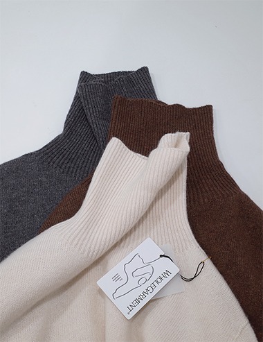 tasmania-wool turtleneck knit/홀가먼트/브라운50%할인/당일출고
